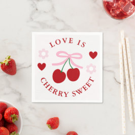 Love Is Cherry Sweet Brautparty Serviette