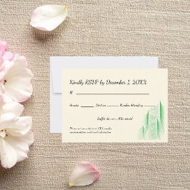 Love Is Evergreen Hochzeit RSVP Karte