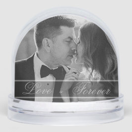 "Love is Forever" Photo Wedding Keepsake Schneekugeln