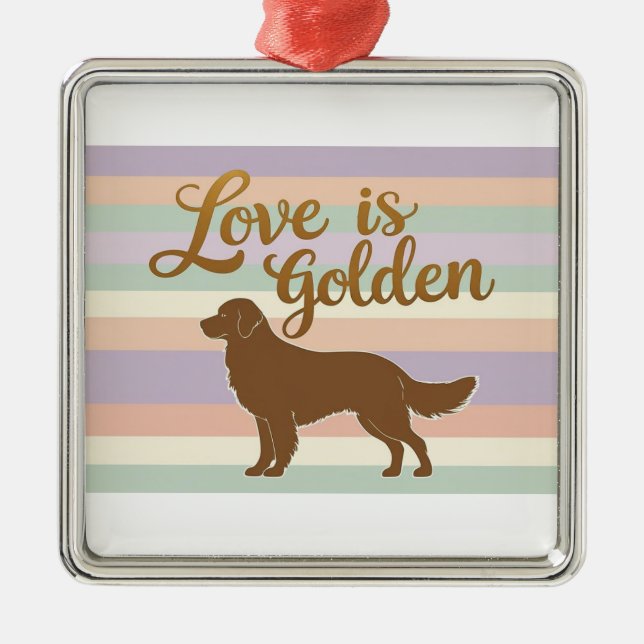 Love is Golden Ornament Aus Metall (Vorne)