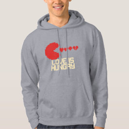 Love Is Hungry – Retro Pixel-Herzen Hoodie