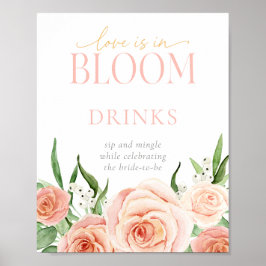 Love Is In Bloom Flower Bar Station Sign Poster