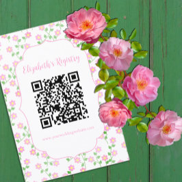 Love Is In Bloom Pink Bridal Shower Registry Begleitkarte