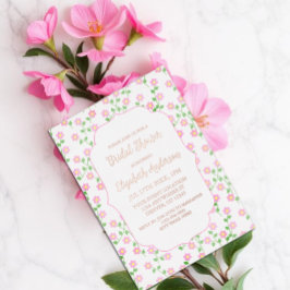 Love Is In Bloom Pink Floral Bridal Shower Folieneinladung