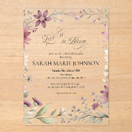 Love is in Bloom Spring Floral Bridal Shower Acryleinladungen