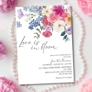 Love is in bloom spring floral bridal shower einladung