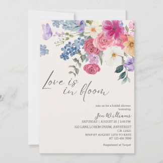 Love is in bloom spring floral bridal shower einladung