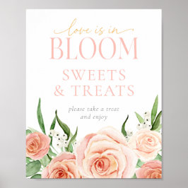 Love Is In Bloom Sweets & Treats Table Sign Poster