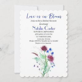 Love is in Bloom Thistle Floral Bridal Shower  Einladung