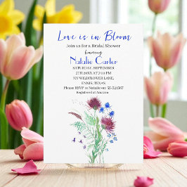 Love is in Bloom Thistle Floral Bridal Shower  Einladung