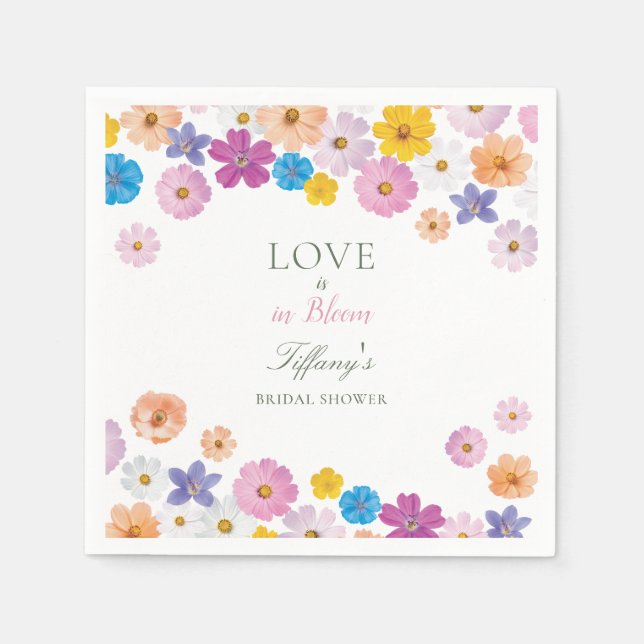 Love is in Bloom Wildflower Garden Bridal Shower Serviette (Vorderseite)