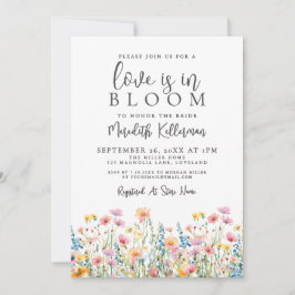 Love Is In Bloom Wildflowers Bridal Shower Einladung