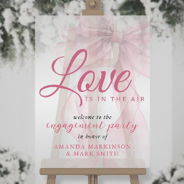 Love Is In The Air Mauve Bow Engagement Welcome Acrylschild