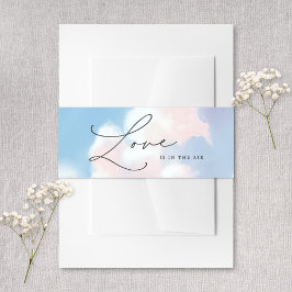 Love Is In The Air Painted Blue Sky Cloud Wedding Einladungsbanderole