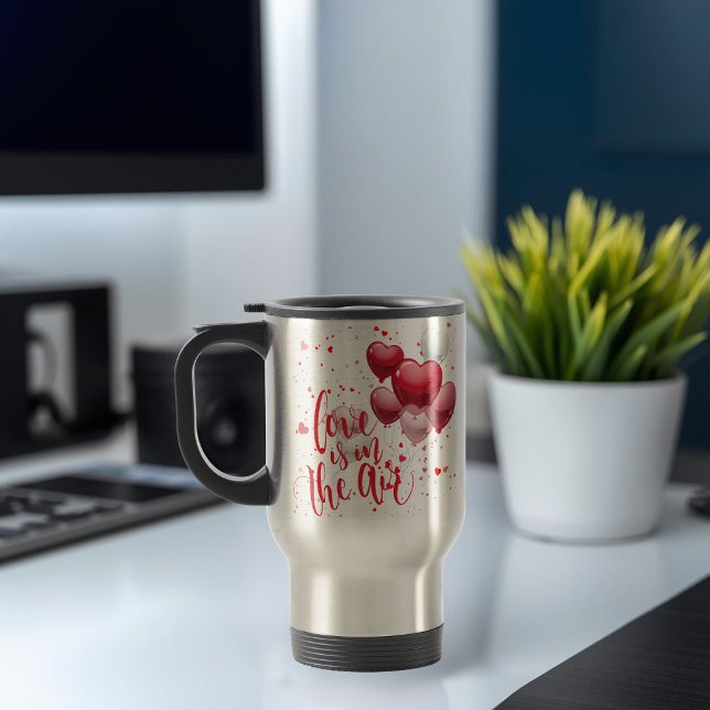 Love Is In The Air Personalized Travel Mug Reisebecher (Von Creator hochgeladen)