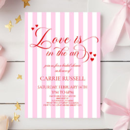 Love Is In The Air Pink Red Hearts Bridal Shower Einladung