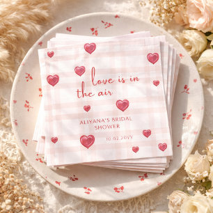 Love Is In The Air Rote Herzen Junggesellinnen-Abs Serviette