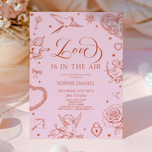 Love Is In The Air Valentine's Day Bridal Shower Einladung (Von Creator hochgeladen)