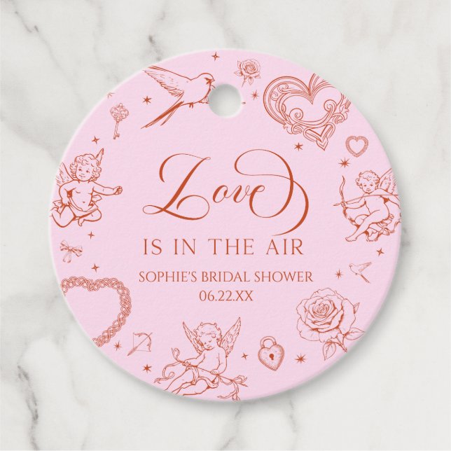 Love Is In The Air Valentinstag Brautparty Geschenkanhänger (Vorderseite)