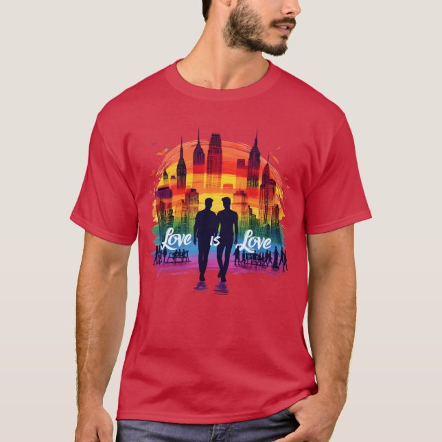 Love is Love Celebrate Pride and Diversity retro T-Shirt (Vorderseite)