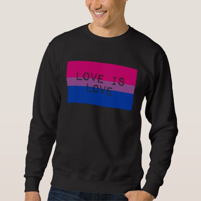 Love Is Love Cute Gay Bisexual Pride Flag Aestheti Sweatshirt (Vorderseite)