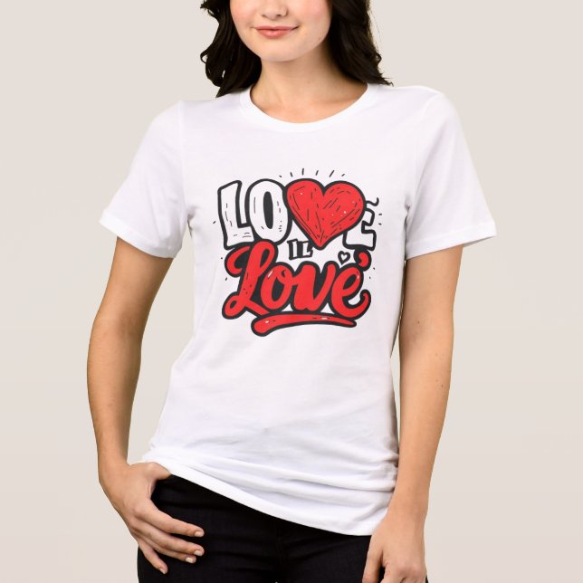 LOVE IS LOVE, Graffiti Style Art Unisex Soft style Tri-Blend Shirt (Vorderseite)
