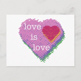 Love is Love Heart Postcard Postkarte