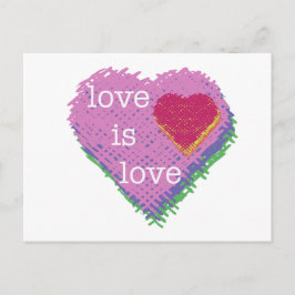 Love is Love Heart Postcard Postkarte