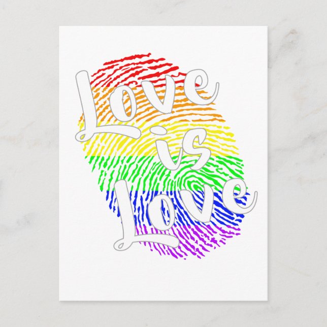 Love is Love  | LGBTQ+ Pride Postkarte (Vorderseite)