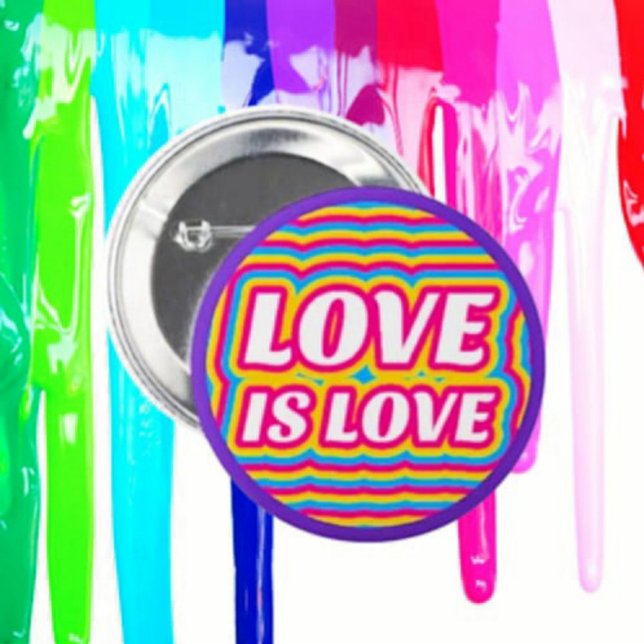 Love Is Love Pride Button – Regenbogen & Lila Ring (Von Creator hochgeladen)