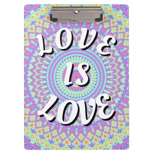 Love Is Love Pride  Klemmbrett (Vorderseite)