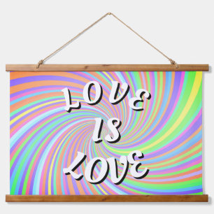 Love Is Love Pride Wandteppich Mit Holzrahmen
