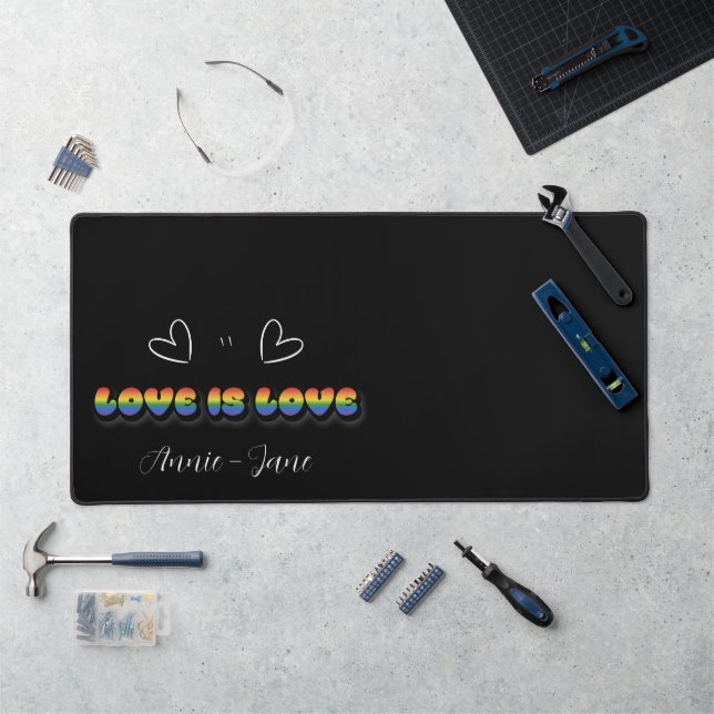 Love is Love Rainbow LGBTQ Desk Mat Schreibtischunterlage (Arbeitsplatz)