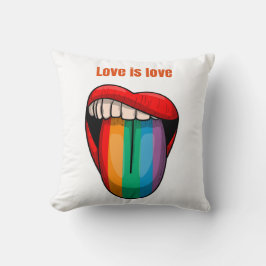 Love Is Love Rainbow Lips Men’s Pride T-Shirt Kissen