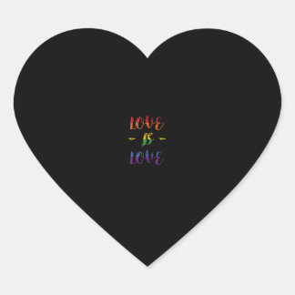 Love is Love Rainbow Pride Flag  Herz-Aufkleber