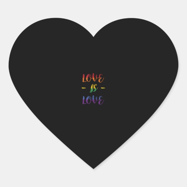 Love is Love Rainbow Pride Flag  Herz-Aufkleber (Vorderseite)
