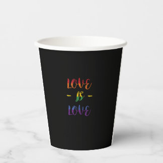 Love is Love Rainbow Pride Flag  Pappbecher