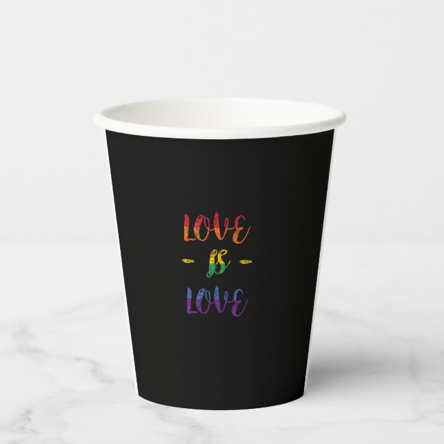 Love is Love Rainbow Pride Flag  Pappbecher (Vorderseite)