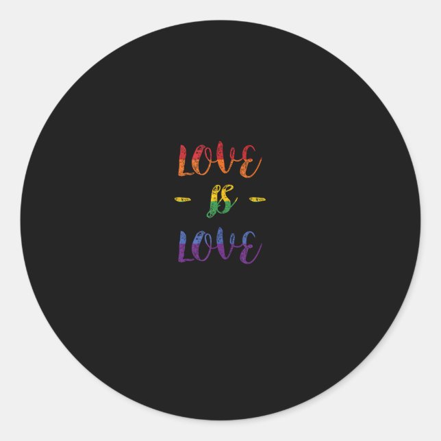 Love is Love Rainbow Pride Flag  Runder Aufkleber (Vorderseite)
