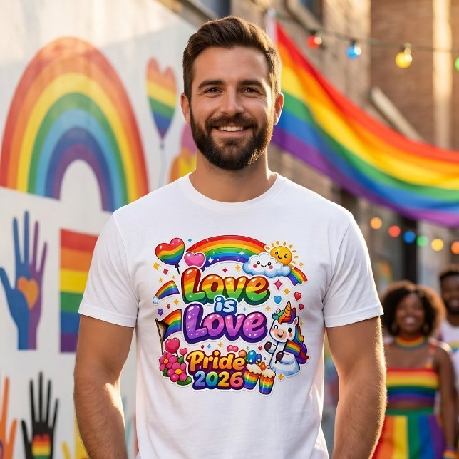 Love Is Love Rainbow Pride  T-Shirt (Von Creator hochgeladen)