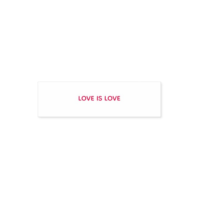 LOVE IS LOVE Stempel mit roter Tinte (Design)