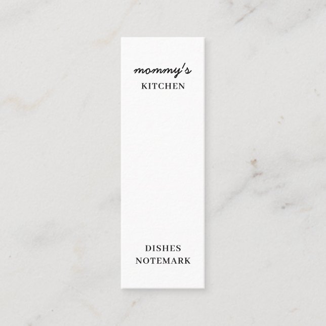 Love Is Mom’s Cooking Mini Bookmark Visitenkarte (Vorderseite)