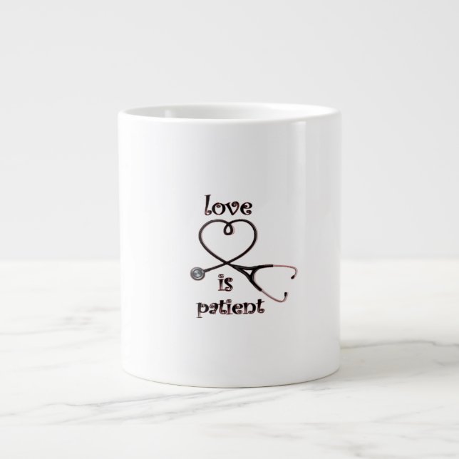 Love Is Patient Clean Layout  Jumbo-Tasse (Vorderseite)