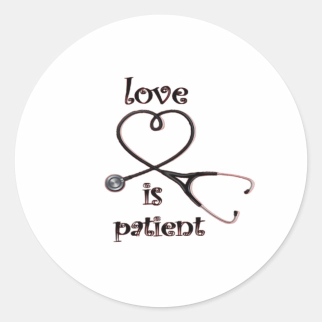 Love Is Patient Clean Layout  Runder Aufkleber (Vorderseite)