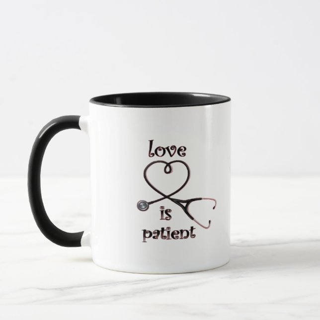 Love Is Patient Clean Layout  Tasse (Links)