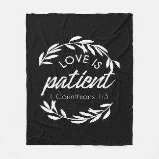 Love Is Patient Corinthians Scripture Minimal Desi Fleecedecke