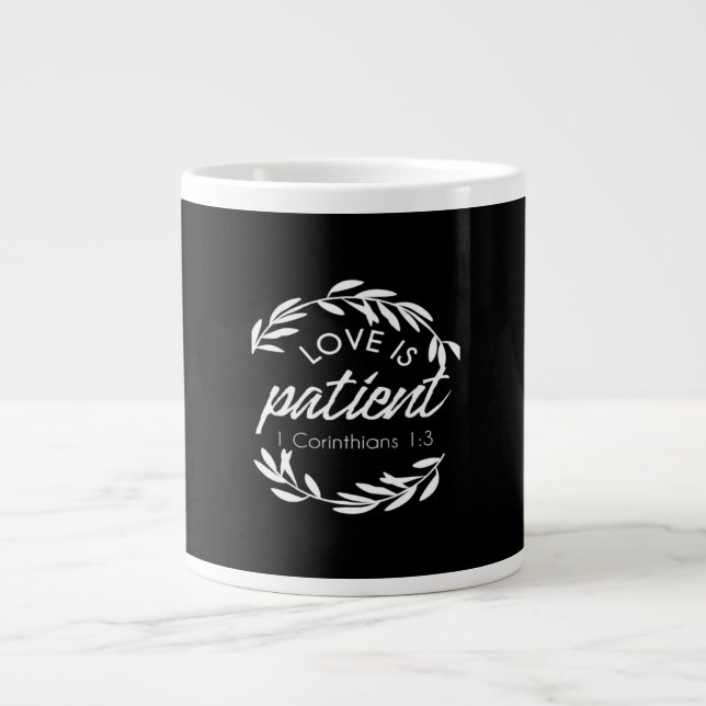 Love Is Patient Corinthians Scripture Minimal Desi Jumbo-Tasse (Vorderseite)