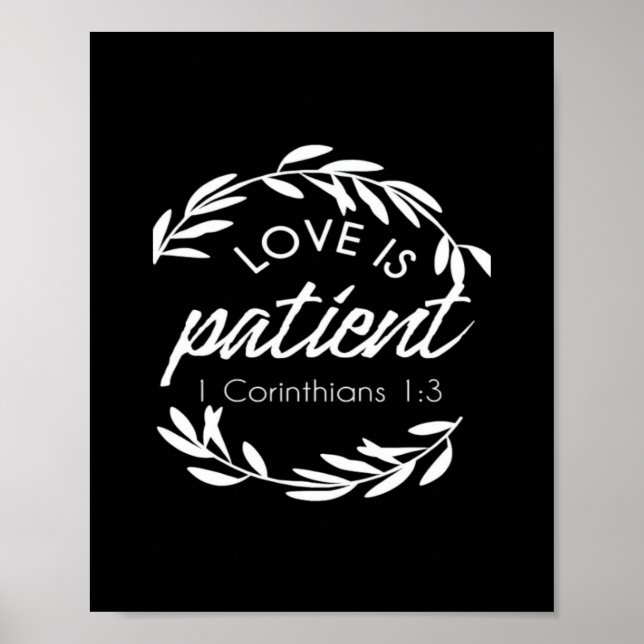 Love Is Patient Corinthians Scripture Minimal Desi Poster (Vorne)