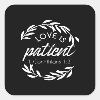 Love Is Patient Corinthians Scripture Minimal Desi Quadratischer Aufkleber