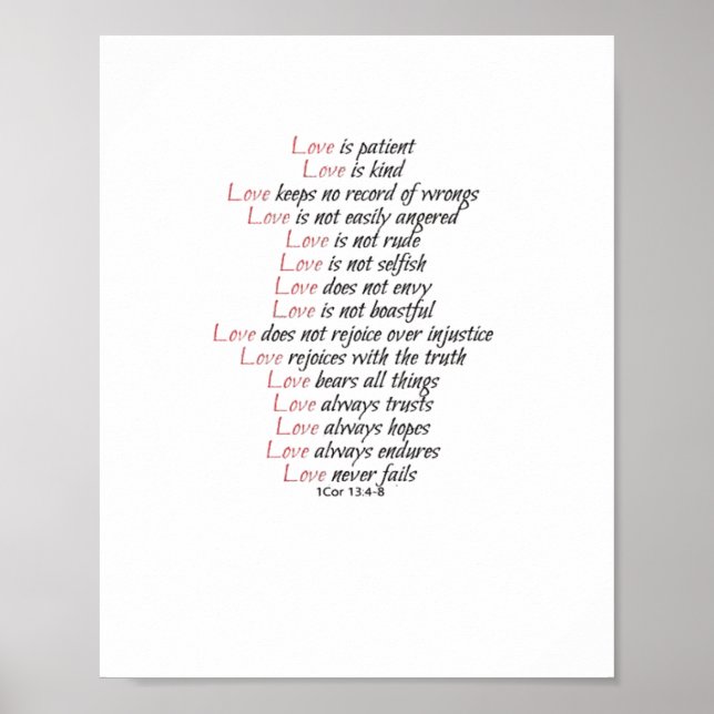 Love Is Patient Elegant Style  Poster (Vorne)